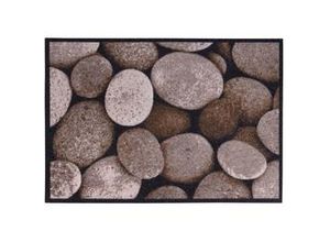 4002398047458 - Fußmatte in Steinoptik braun 70 x 50 x 05 cm fußmatte schmutzfangmatte fußabtreter türmatte sauberlaufmatte