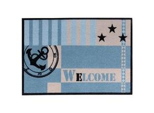 4002398047595 - Fußmatte Metopolita Welcome blue 50 x 70 cm