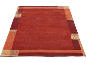 4002398153067 - Wollteppich LUXOR LIVING India Teppiche Gr B L 60 cm x 90 cm 20 mm 1 St rot Designer-Teppich Knüpfteppich Schurwollteppich Teppich Schurwollteppiche Teppiche