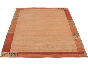 4002398153135 - Wollteppich LUXOR LIVING India Teppiche Gr B L 70 cm x 140 cm 20 mm 1 St orange (terra) Designer-Teppich Knüpfteppich Schurwollteppich Teppich Esszimmerteppiche Teppiche reine Wolle handgeknüpft mit Bordüre auch als Läufer Bestseller