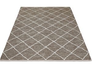 4002398193810 - Teppich LUXOR LIVING Pantin Teppiche Gr B L 140 cm x 200 cm 8 mm 1 St braun Baumwollteppiche Handweb Flachgewebe reine Baumwolle handgewebt Rauten Design