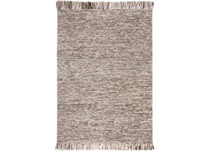 4002398272737 - Teppich LUXOR LIVING Morton Teppiche Gr B L 170 cm x 240 cm 18 mm 1 St beige (beige braun) Fransenteppich Baumwollteppiche reine Baumwolle handgewebt mit Fransen Wohnzimmer