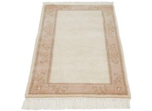 4002398413383 - Orientteppich LUXOR LIVING Giza Teppiche Gr B L 60 cm x 90 cm 12 mm 1 St beige (creme) Esszimmerteppiche reine Wolle handgeknüpft mit Bordüre und Fransen