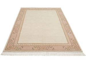 4002398413628 - Orientteppich LUXOR LIVING Giza Teppiche Gr B L 250 cm x 350 cm 12 mm 1 St beige (creme) Esszimmerteppiche reine Wolle handgeknüpft mit Bordüre und Fransen