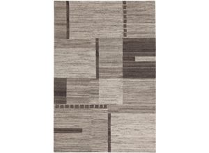 4002398766755 - Wollteppich LUXOR LIVING Henderson Teppiche Gr B L 70 cm x 140 cm 8 mm 1 St beige Esszimmerteppiche reine Wolle handgeknüpft Patchwork Design