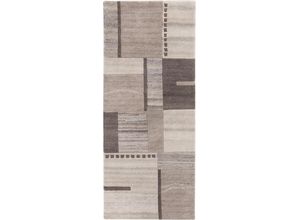 4002398766762 - Läufer LUXOR LIVING Henderson Teppiche Gr B L 80 cm x 300 cm 8 mm 1 St beige Kurzflor-Läufer Teppich-Läufer reine Wolle handgeknüpft Patchwork Design