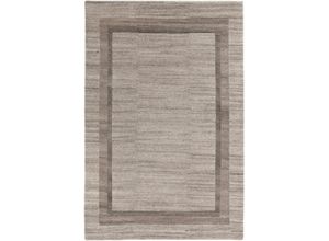 4002398869517 - Wollteppich LUXOR LIVING Lethbridge Teppiche Gr B L 60 cm x 90 cm 11 mm 1 St beige Schurwollteppiche reine Wolle handgeknüpft mit Bordüre Wohnzimmer