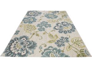 4002398889423 - Teppich LUXOR LIVING Lost Garden Teppiche Gr B L 123 cm x 180 cm 5 mm 1 St blau (blau beige) Esszimmerteppiche