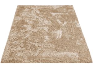 4002398907165 - Hochflor-Teppich ANDIAMO Posada Teppiche Gr B L 160 cm x 230 cm 32 mm 1 St beige (creme) Esszimmerteppiche Uni-Farben weich & kuschelig Wohnzimmer