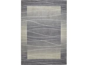 4002398926869 - Wollteppich LUXOR LIVING Lineo Teppiche Gr B L 200 cm x 250 cm 14 mm 1 St silberfarben Schurwollteppiche Nepalteppich reine Wolle handgeknüpft mit Bordüre