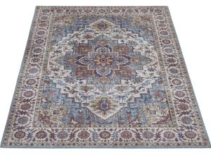 4002398962614 - Teppich LUXOR LIVING Bonum Teppiche Gr B L 200 cm x 290 cm 7 mm 1 St blau Orientalische Muster Kurzflor modernes Design waschbar Wohnzimmer