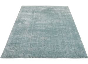 4002398963772 - Hochflor-Teppich LUXOR LIVING Gela Teppiche Gr B L 133 cm x 190 cm 45 mm 1 St blau (türkis) Esszimmerteppiche Uni Farben weich und flauschig ideal im Wohnzimmer & Schlafzimmer