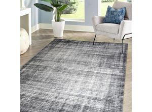 4002398965806 - Homcom - Kurzflorteppich Webteppich Wohnzimmerteppich Schlafzimmerteppich pflegeleicht und strapazierfähig Grau 230 x 160 x 1 cm - Grau