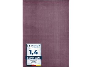 4002398994295 - Teppich ANDIAMO Arezzo Teppiche Gr B L 160 cm x 230 cm 16 mm 1 St lila (lavendel) Esszimmerteppiche Uni Farben weicher Flor waschbar ideal im Wohnzimmer & Schlafzimmer