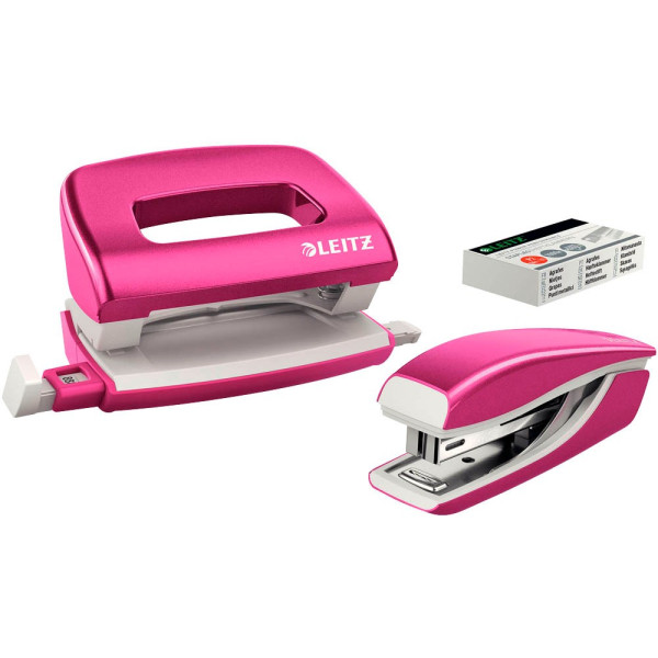 4002432100798 - Locher-Heftgerät-Set NeXXt WOW Mini 5561-20-23 pink 4002432100798 Leitz