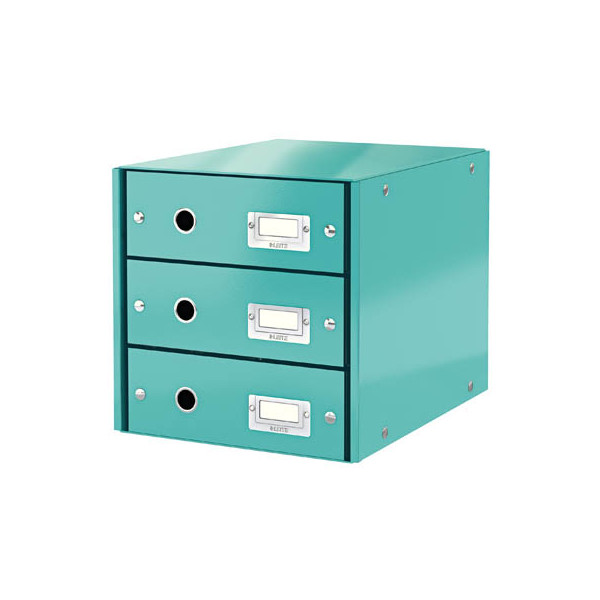 4002432103928 - Schubladenbox Click&Store 6048-00-51 eisblau eisblau metallic 3 Schubladen geschlossen 4002432103928 Leitz