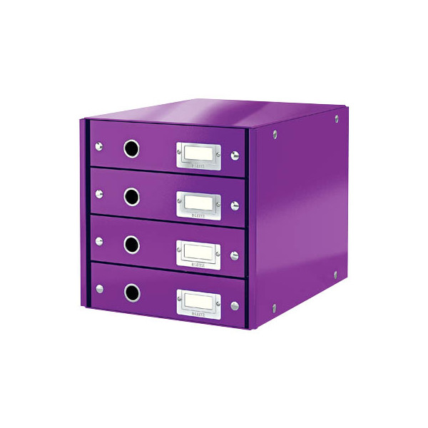 4002432103997 - Schubladenbox Click&Store 6049-00-62 violett violett metallic 4 Schubladen geschlossen