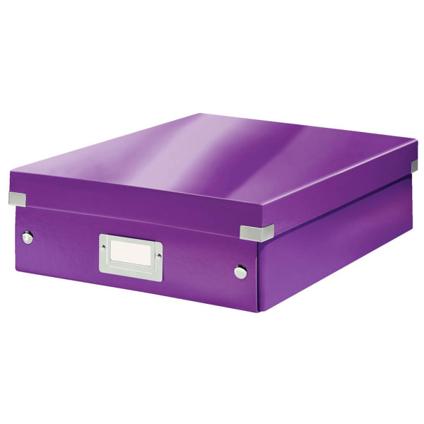 4002432105182 - Aufbewahrungsbox Click & Store WOW 6058-00-62 8 Liter mit Deckel für A4 außen 370x280x100mm Karton violett metallic 40024321