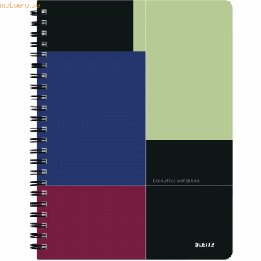 4002432112128 - Collegeblock LEITZ® Executive 446100 Spiralbindung 80 Blatt DIN A4 FSC zertifiziertes Papier kariert