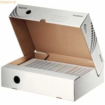 4002432118229 - Archivschachtel easyboxx 8 x 25 x 35 cm (B x H x T) DIN A4 mit Archivdruck Wellpappe 100 % recycelt weiß 4002432118229 Leitz