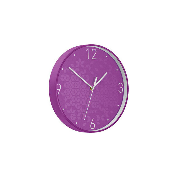 4002432122974 - Wanduhr WOW Ø 29 cm Kunststoff violett weiß Ziffernblatt