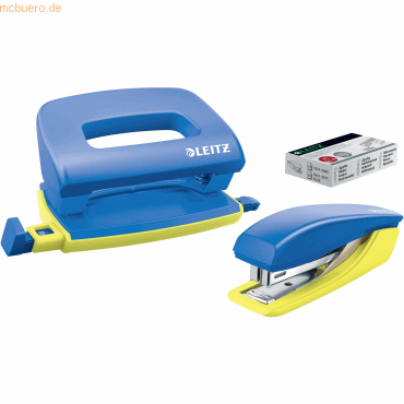 4002432124480 - Locher und Heftgeräte Set Urban Chic blau gelb 4002432124480 Leitz