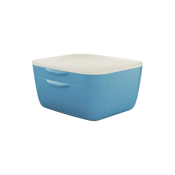 4002432124763 - Schubladenbox Leitz® Cosy lebensmittelecht für A4 und A5 2 Schübe mit Gummifüßchen B 251 x T 275 x H 143 mm blau