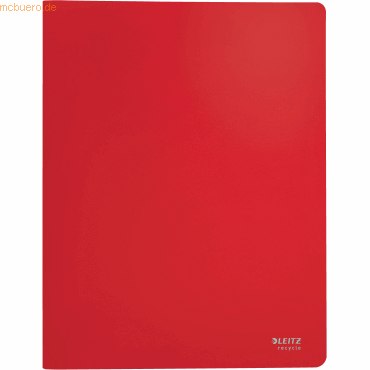 4002432130566 - Leitz® Sichtbuch Recycle A4 20 dokumentenechte Sichthüllen bis zu 2 Blatt Hülle Rückenschild CO2-neutral 100 % recycelbar Kunststoff rot