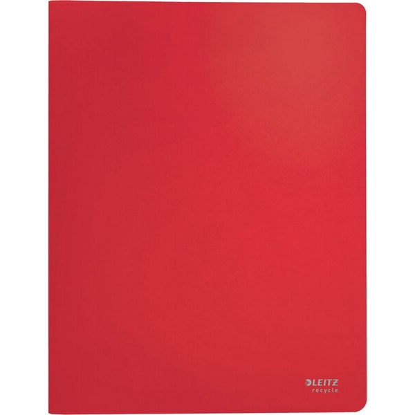 4002432130603 - Leitz® Sichtbuch Recycle A4 40 dokumentenechte Sichthüllen bis zu 2 Blatt Hülle Rückenschild CO2-neutral 100 % recycelbar Kunststoff rot