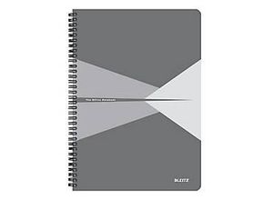 4002432141524 - Notizbuch Office Format A4 90 karierte Blatt lässt sich um 360° öffnen Spiralbindung Kunststoff-Einband FSC®-zertifiziert grau