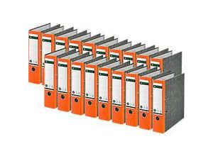 4002432489640 - LEITZ® Ordner 1080 DIN A4 Rückenbreite 80 mm Griffloch geklebtes Rückenschild klimaneutral Hartpappe 20 Stück orange