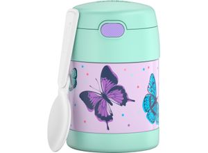 4002458523458 - Thermobehälter THERMOS FUNTAINER FOOD JAR Thermobehälter für Essen spülmaschinenfest butterflies B89cm H135cm L89cm Ø89cm Edelstahl Kunststoff Silikon Lebensmittelaufbewahrungsbehälter 03l 5h heiß & 7h kalt dicht & auslaufsicher mit klappbarem Löffel