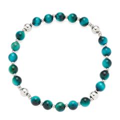 4002541232441 - Armband LEONARDO Morina Clip&Mix 023244 Armbänder Gr Edelstahl blau (edelstahlfarben blau blau) Damen Armbänder Silber mit Tigerauge