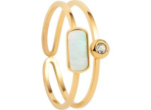 4002541233288 - LEONARDO Damen Ring Edelstahl gold