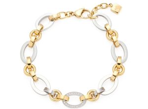 4002541234032 - Armband LEONARDO Lena 023403 Armbänder Gr Edelstahl goldfarben (gelbgoldfarben kristallweiß kristallweiß) Damen mit Zirkonia (synth)