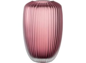 4002541364463 - LEONARDO Tischvase Dekovase BELLAGIO mit Rillenstruktur (1 St) aus Glas beere handgefertigt rot