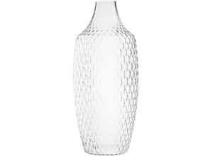 4002541764454 - Bodenvase LEONARDO Dekovase POESIA Relief-Optik transparent H60cm Ø26cm Glas Vasen aus Glas handgefertigt