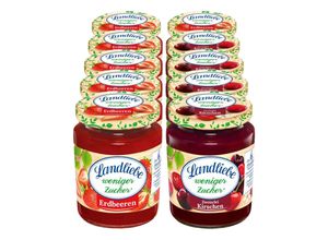 4002575638950 - Landliebe Fruchtaufstrich weniger Zucker 180 g verschiedene Sorten 10er Pack