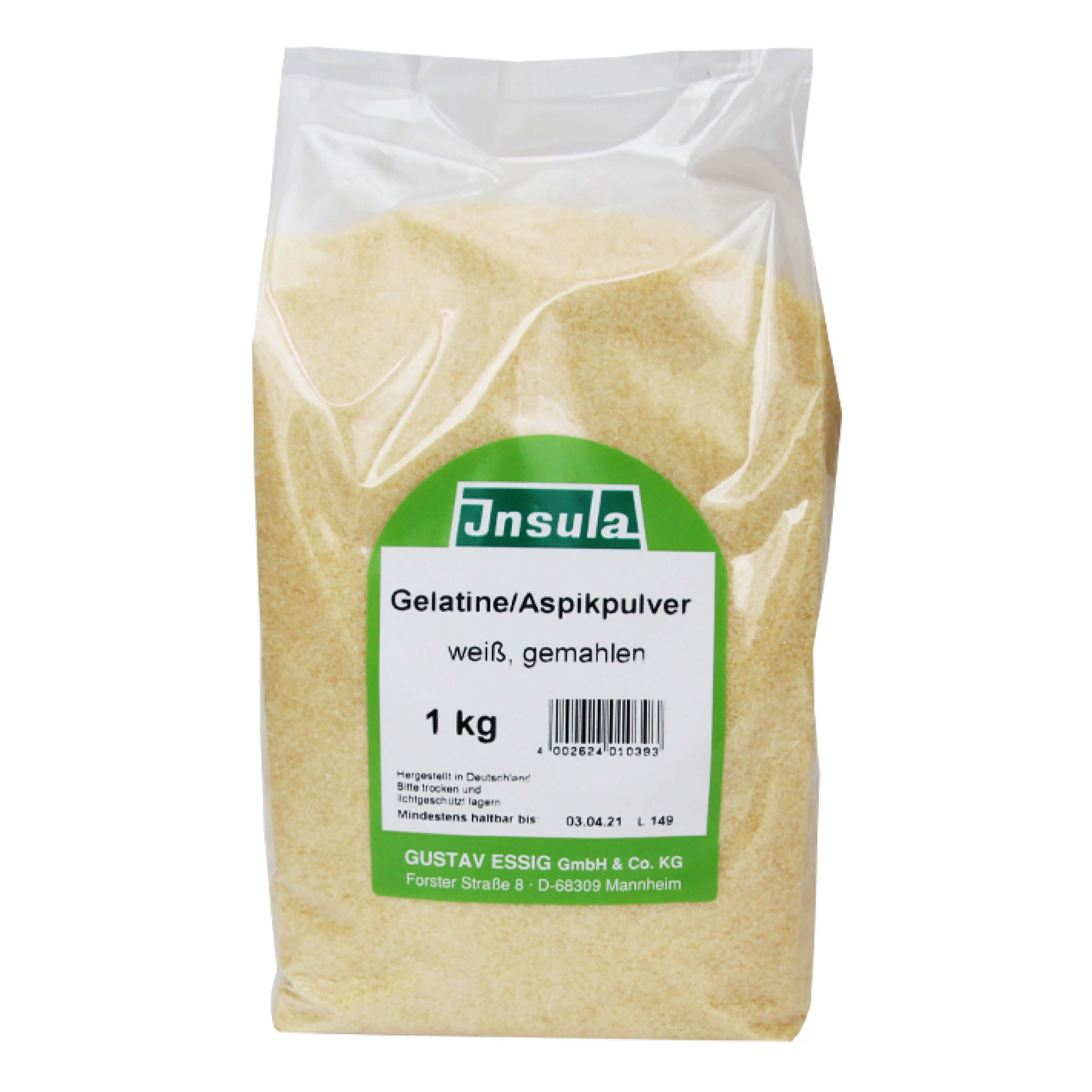 4002624010393 - Gelatine weiß gemahlen 1kg 4002624010393 - Gelatine weiß gemahlen 1kg