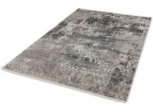 4002629222692 - Teppich SCHÖNER WOHNEN-KOLLEKTION Vision 212 Teppiche Gr B L 160 cm x 230 cm 7 mm 1 St grau (anthrazit) Esszimmerteppiche Viskoseteppich mit Glanz Wohnzimmer