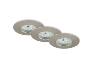 4002707275459 - LED Einbauleuchte BRILONER LEUCHTEN ATTACH DIM 55 W 470 lm IP44 matt-nickel Kunststoff Dimmbar 3er Set Ø 75 cm