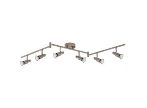 4002707300489 - - led Deckenleuchte Spotleuchte leuchten one 3 w 250 lm IP20 matt-nickel Metall inkl 6x GU10 120 x 10 x 15 cm