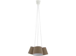 4002707301585 - - Pendel Leuchte Wohn Zimmer Hänge Decken Lampe braun Textil Beleuchtung 4288-031