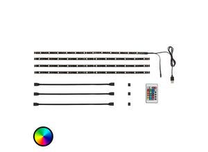 4002707311799 - Brilo Dimmbar rgb led tv Hintergrundbeleuchtung led for tv für Monitore und Fernseher usb Anschluss Fernbedienung Farbwechsel 4 x Streifen