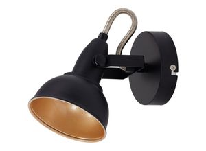 4002707321323 - Wandspot dreh- und schwenkbar leuchten soft 40 w IP20 schwarz-gold Metall exkl 1x E14 ø 10 cm