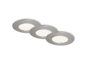 4002707324003 - - led Einbauleuchte leuchten flat in 48 w 600 lm IP44 matt-nickel Kunststoff 3er Set ø 85 cm