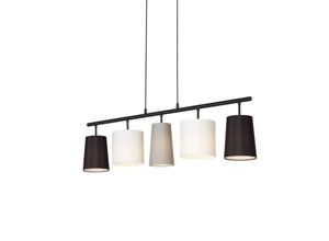 4002707361473 - Pendelleuchte Hängelampe BRILONER LEUCHTEN SHADES 40 W IP20 schwarz Metall-Stoff exkl 5x E14 96 x 120 cm