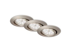 4002707363781 - LED Einbauleuchte BRILONER LEUCHTEN ATTACH DIM 3 W 300 lm IP23 matt-nickel Metall 3er Set Ø 82 cm