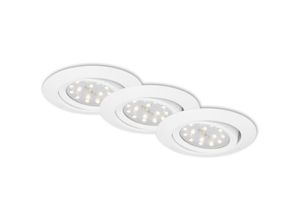 4002707363798 - - led Einbauleuchte leuchten attach dim 3 w 300 lm IP23 weiß Metall 3er Set ø 82 cm