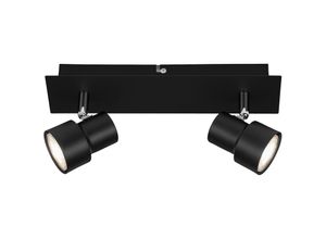 4002707366645 - - led Deckenleuchte Spotleuchte leuchten rock 5 w 460 lm IP20 schwarz Metall inkl 2x GU10 29 x 8 x 12 cm